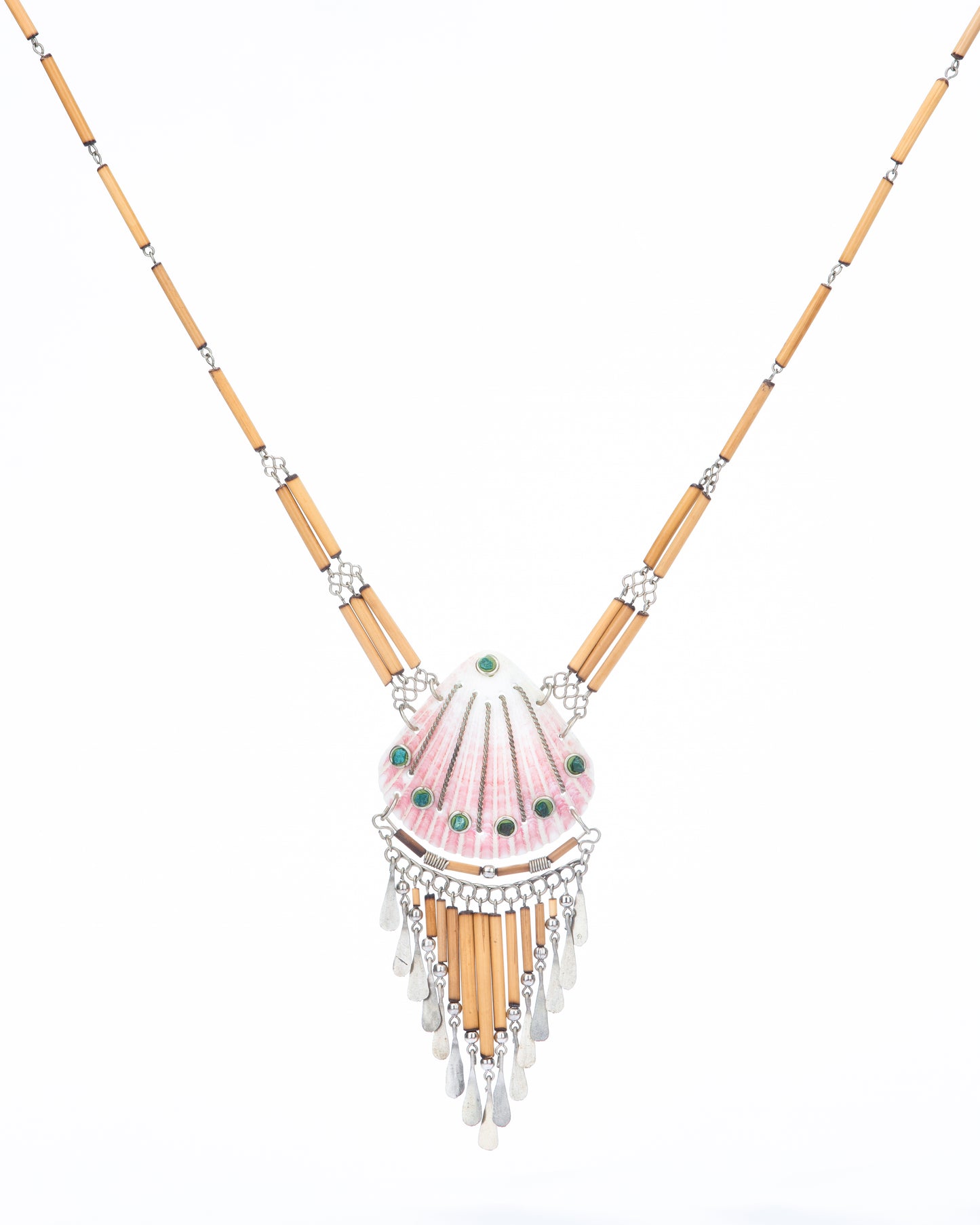 Chrysoprase Shell Necklace