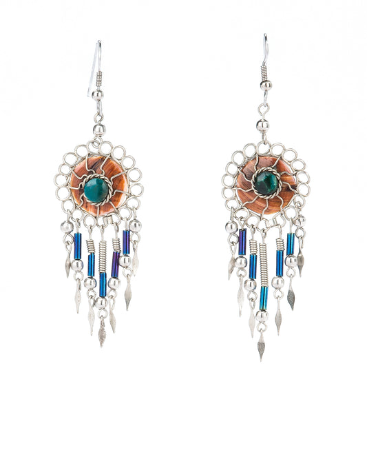 Chrysoprase Silver Earrings