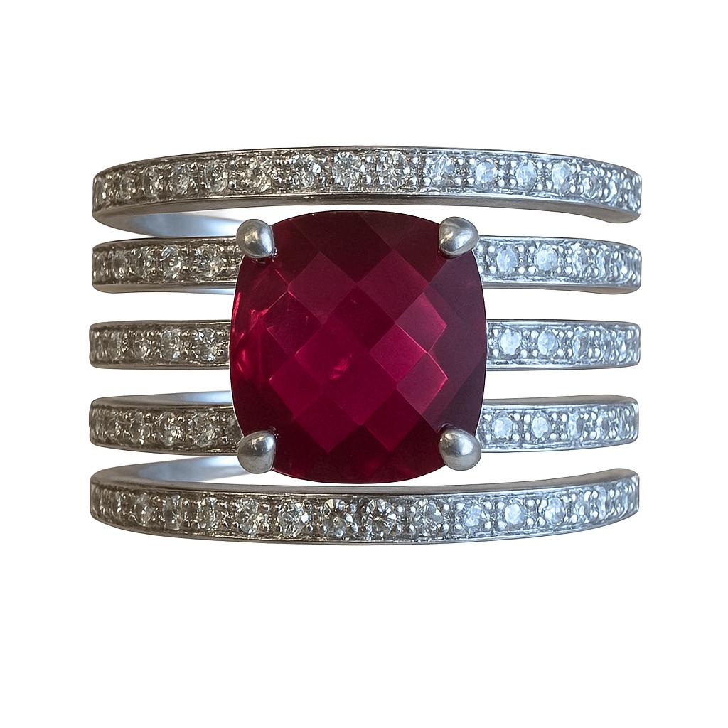 Imperial Ruby & Light Cascade Ring