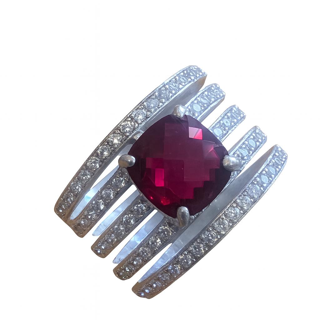 Imperial Ruby & Light Cascade Ring